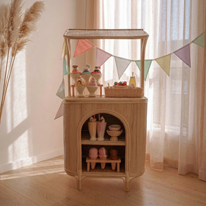 Chariot de cuisine en bambou et rotin NHAT MINH avec étagère de rangement pour enfants de 4 à 6 ans - Product Image 1