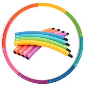 Soft Weighted Hoola Hoops Fitness Adult Hula Hoops Detachable Hula Hoops 100 Cm Custom Rainbow Color Manufacture