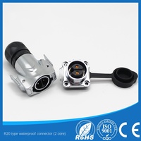 Connecteur industriel automobile IP68 R20 3P broches en cuivre 2-Core 6-Core 9-Core 12-Core 16-Core Butt-Type mâle enfichable en alliage de zinc
