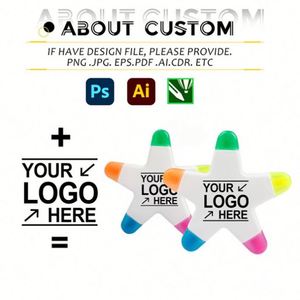 Stylo Fluorescent Coloré en Forme d'Étoile à Cinq Branches 5-en-1, Cadeau Promotionnel avec Logo Personnalisé - Product Image 2