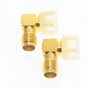 Gold RP-SMA-KWE Adapter PCB Mount RP-SMA Stecker Pin Jack rechtwinklig Koaxial RF Stecker