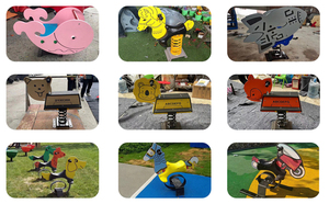 YY-QQB07 Bán Sỉ Thiết Bị Sân Chơi Ngoài Trời Cho Trẻ Em Công Viên Thành Phố Động Vật Hình Con Lừa HDPE Cho Trẻ Em Ngoài Trời Lái Mùa Xuân - Product Image 6