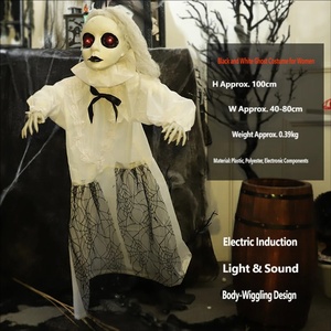 Décorations d'Halloween : Fantôme féminin, Fantôme blanc, Petit fantôme suspendu, Salle secrète, Parc à thème, Maison hantée, Accessoires électriques - Product Image 2