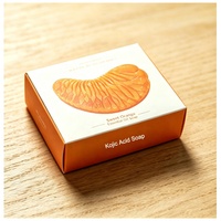 Jabón en Barra Sólido Ecológico con Ácido Kójico y Aceite Esencial de Naranja en 3D, Exfoliante Natural, Limpieza Profunda para Rostro y Cuerpo, para Adultos