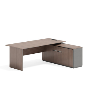 Bureau de direction moderne et minimaliste en forme de L avec tiroirs, mobilier de bureau - Product Image 6