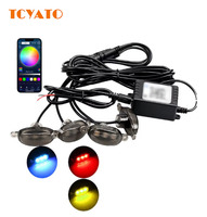 Lumière de calandre LED RGB contrôlée par application TCYATO pour voiture, 12V, lampe décorative de capot et de signalisation