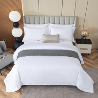 Ensemble de literie de qualité hôtelière en satin blanc doux et luxueux, 100% coton, 4 pièces