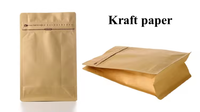 Sacs en papier kraft brun et blanc de 250g, 500g, 1kg avec valve de fermeture, sac épais en aluminium résistant à l'humidité, fermeture éclair, sachets pour thé et café