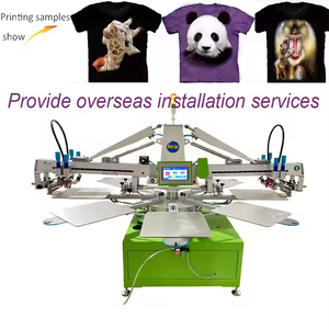 Áo Thun 2 Màu Sắc 8 Trạm Lụa Màn Hình Máy In Đầy Đủ Tự Động 2 Màu Sắc Màn Hình Hệ Thống In Ấn - Product Image 3