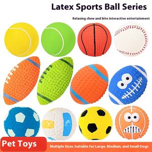 Ensemble de jouets pour chien en latex durable et écologique Football Rugby & Baseball-Amusement grinçant pour chiens - Product Image 3