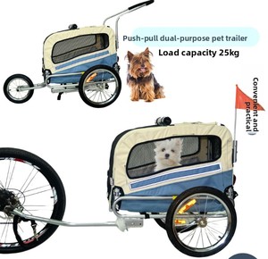 Rimorchio per <span class=keywords><strong>Bicicletta</strong></span> Pieghevole con Telaio in Ferro per Cani di Piccola Taglia, <span class=keywords><strong>Passeggino</strong></span> e Trasportino per Animali Domestici Due-in-Uno - Product Image 1