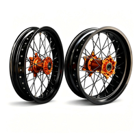 Ensemble de roues de moto Supermoto CNC 7075-T6, 17 pouces, pour KTM EXC SXF 125 250 450 500, kit de roues tout-terrain