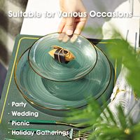 Assiettes de présentation carrées en plastique de luxe à bord doré, jetables, de qualité alimentaire, élégantes pour les réceptions, mariages et événements