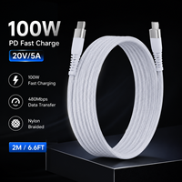 Cargador Magnético USB C de 20V 5A 100W PD Multifuncional y Duradero para Teléfono Móvil, Computadora Portátil, 480Mbps, Carga Rápida de Datos, 2m, OEM ODM