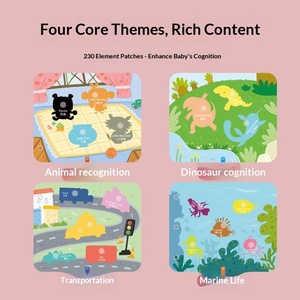 Puzzle Educativo Montessori in Legno CE, Giochi con Adesivi Riutilizzabili, Libro Silenzioso in Feltro, Giocattoli Dinosauro per l'Apprendimento Precoce dei Bambini - Product Image 3