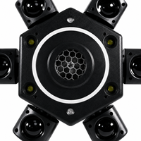 Luz LED de efecto láser estroboscópico DMX giratoria RGBW 4 en 1 de 6 brazos para escenario, DJ, bar, discoteca, fiesta, hogar