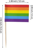 Transseksüel Gökkuşağı Bayrağı Kürdan Ahşap Cupcake Toppers Parti Dekorasyonu için Mini Bayrak Çubuğu Yeni