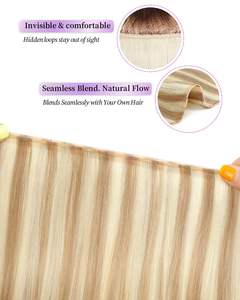 Extensions de cheveux humains à clipser, double trame, 100% cheveux Remy véritables, volume invisible, longueur légère, aspect naturel, doux - Product Image 3