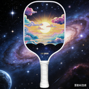 Raquette de pickleball portable en fibre de carbone à bord scellé thermoformé rond, épaisseur 16 mm, noyau en nid d'abeille T700, conforme à la norme USAPA - Product Image 1