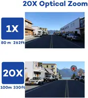 4KカラーVu20Xオプティカルズーム自動追跡ミニPOE IPPTZカメラスピードドーム屋外セキュリティスマートな人間と車両の検出