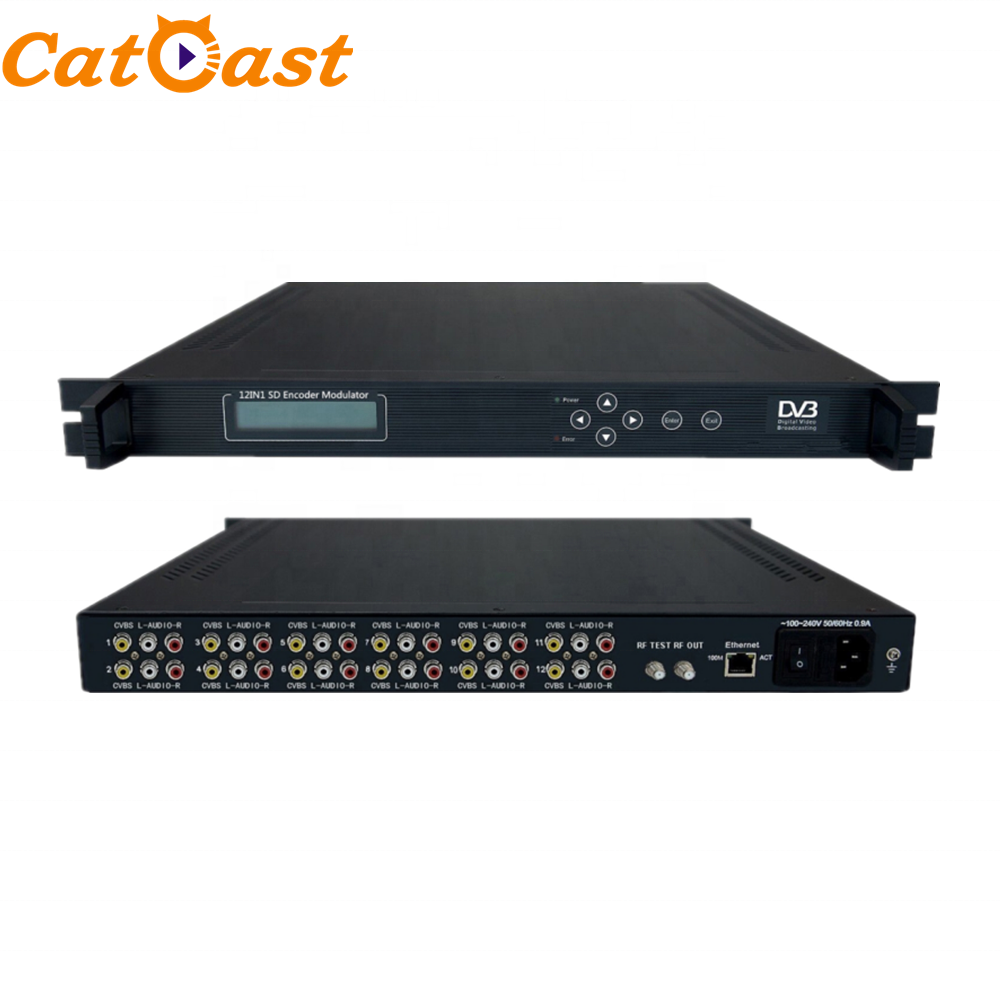 Модулятор кодировщика 12 в 1 AV-DVB-T MEPG2/H.264 SD