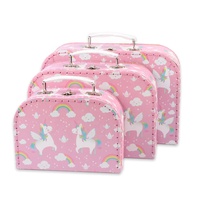 Offre Spéciale emballage personnalisé conception licorne cadeau boîte rose jouet valise décoration papier valise pour enfants