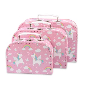 Màu Hồng Mini Unicorn Vali Giấy Kid Vali Hình 3 Bộ Quà Tặng Hộp Các Tông Vali - Product Image 5