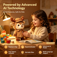 Peluche renne parlant intelligent à commande vocale, jouet interactif en peluche, jouet éducatif pour les tout-petits