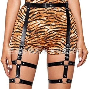 Women PU Leather Garters Belt <b>Black</b> Adjustable Straps Sexy Leg <b>Harness</b> Adult Fashion Accessory - Product Image 1