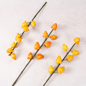 Atmospheric 8-Head Golden Fruit-Themed Artificial Flowers with <b>Bubble</b> Material for <b>Wedding</b> and Festive Scene Decor - Product Image 2
