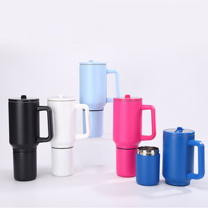 Gobelet isotherme en acier inoxydable de 40 oz, design détachable, se transforme instantanément en 2 tasses, sans BPA, avec paille, gobelet isotherme sous vide de 40 oz. - Product Image 1