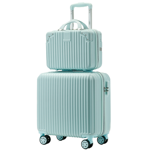 Set di bagagli <span class=keywords><strong>da</strong></span> viaggio con Logo personalizzato 2 pezzi con bordo rigido <span class=keywords><strong>da</strong></span> 18 pollici con ruote per <span class=keywords><strong>cabina</strong></span> in materiale ABS <span class=keywords><strong>valigia</strong></span> per viaggiare - Product Image 4