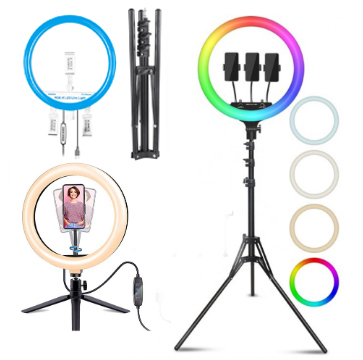TC-313RGB.W NiceFoto  LED Live Light Ring Light Bi-color 3200-6500k 12 Inch