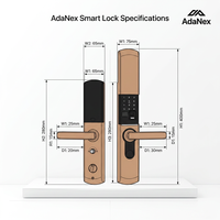 Cerradura Inteligente para Puerta con Pantalla Táctil, Huella Dactilar, Contraseña, Antirrobo, Sensor de Cubierta Deslizante, Seguridad para el Hogar, Modelo 815-4 para Puertas de Madera
