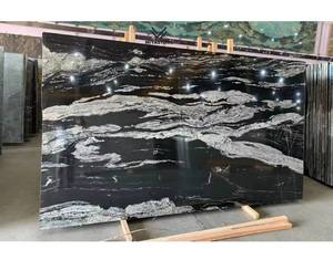 Carreaux de sol en quartzite de luxe Manhattan Black pour salon de luxe, villa et appartement d'intérieur - Product Image 1