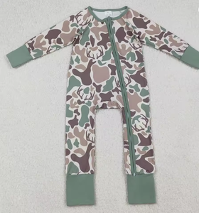 Pelele con cremallera y estampado de pato mallard para bebé, de manga larga, de una pieza, con puños verdes - Product Image 5