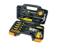 Ensemble d'outils de réparation multifonctionnel pour la maison All Star, 39 pièces, comprenant des pinces, un mètre ruban, un marteau, une clé à molette, un tournevis, un étui pratique