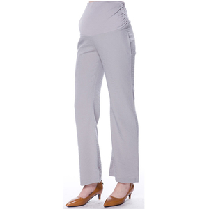 <span class=keywords><strong>Pantalon</strong></span> Palazzo Long Grande Taille pour <span class=keywords><strong>Femme</strong></span> <span class=keywords><strong>Enceinte</strong></span> avec Bande de Soutien Ventral, Taille Haute Ajustable, en Tissu <span class=keywords><strong>Lin</strong></span> Frais - Product Image 4