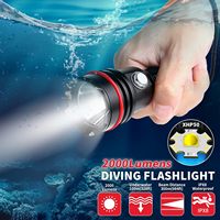 Submar Iner-14S Lampe de plongée LED rechargeable Corps en alliage d'aluminium Étanche IP68 Batterie au lithium 2000 Lumens 5500K