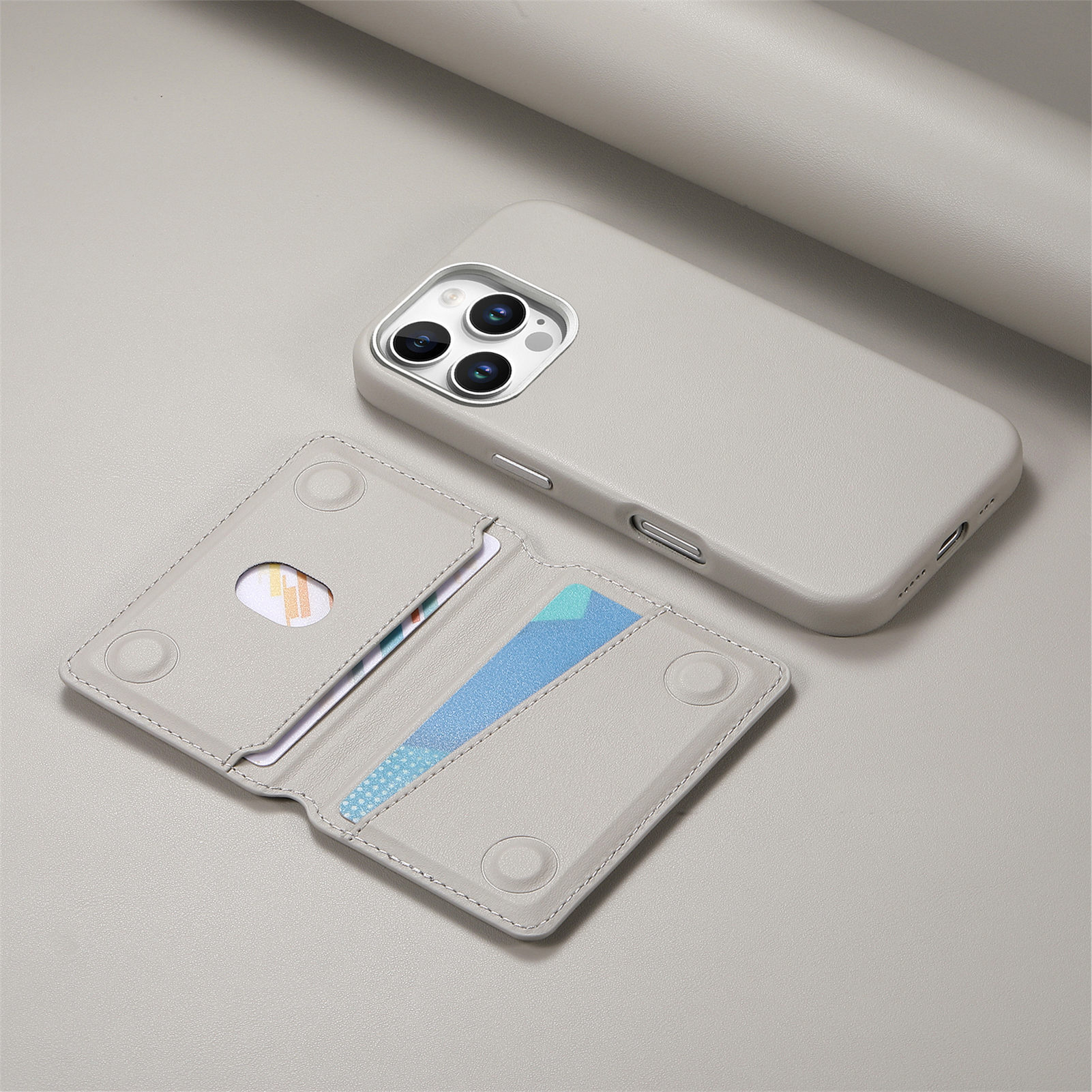 Gray(magnetic cover + card holder)