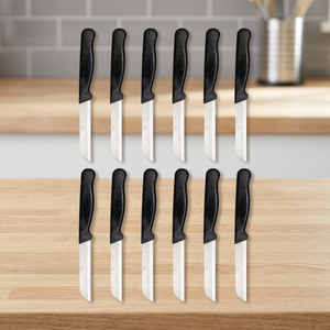 Juego de 12 cuchillos de fruta con purpurina negra 3cr13 cuchillas de acero alemán acabado hecho a mano moderno 6 uds cortadores de cuchillos para uso doméstico - Product Image 2