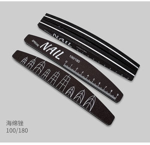 Lima de uñas profesional lavable de doble cara con esponja, regla de calibración, pulidor en espiral, herramienta de manicura para dar forma, venta al por mayor - Product Image 1