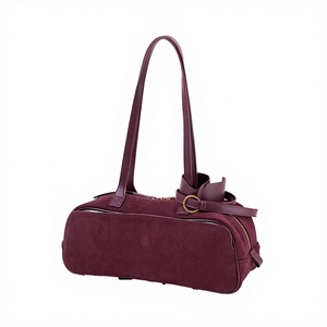 Wholesale Royaa Luxury Suede Leather Women's Vintage Shoulder Underarm Bags Two Straps Tassel Frosted Polyester Lining Zipper - Product Image 4