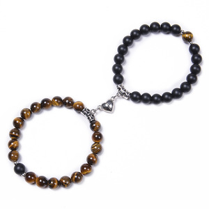Gelang Batu Alam Turquoise DAIHE Fashion, Gelang Manik Kristal Cantik dengan <span class=keywords><strong>Magnet</strong></span> Hati untuk Pasangan - Product Image 6