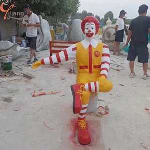 Phim hoạt hình hiện đại chú hề cuộc sống-kích thước <span class=keywords><strong>Ronald</strong></span> McDonald tượng băng ghế dự bị dễ thương truyện tranh sợi thủy tinh nhựa thủ công tác phẩm điêu khắc cho ngoài trời - Product Image 5