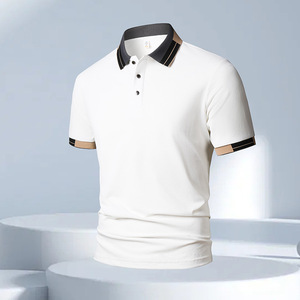 Wholesale Men's Anti-Wrinkle Comfortable 100% Cotton <b>Blank</b> for Short Sleeve T-Shirts New Summer Styles Casual Knitted 220g - Product Image 4
