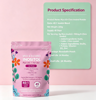 Poudre d'inositol Myo & D Chiro OEM 225g, mélange 40:1 pour femmes, vitamine D3, zinc, équilibre hormonal féminin, complément alimentaire