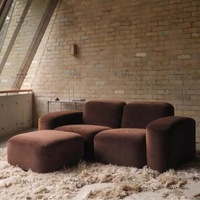 Französisches Quadratisches Modulares Sofa mit Samtbezug und Schwammfüllung, Modernes Minimalistisches Design, Freistehend und Frei Kombinierbar