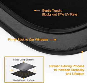 Cửa sổ xe màu 4 gói Mặt trời Kính chắn gió bóng chặn cho bên và cửa sổ phía sau phía trước trở lại ô tô che nắng che nắng - Product Image 3