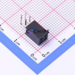 DW254W-22-04-85 Pin Socket Bent Lead Through Hole,P=2.54mm Connector 2x2P 2.54mm 2.54mm Square Hole - Product Image 1